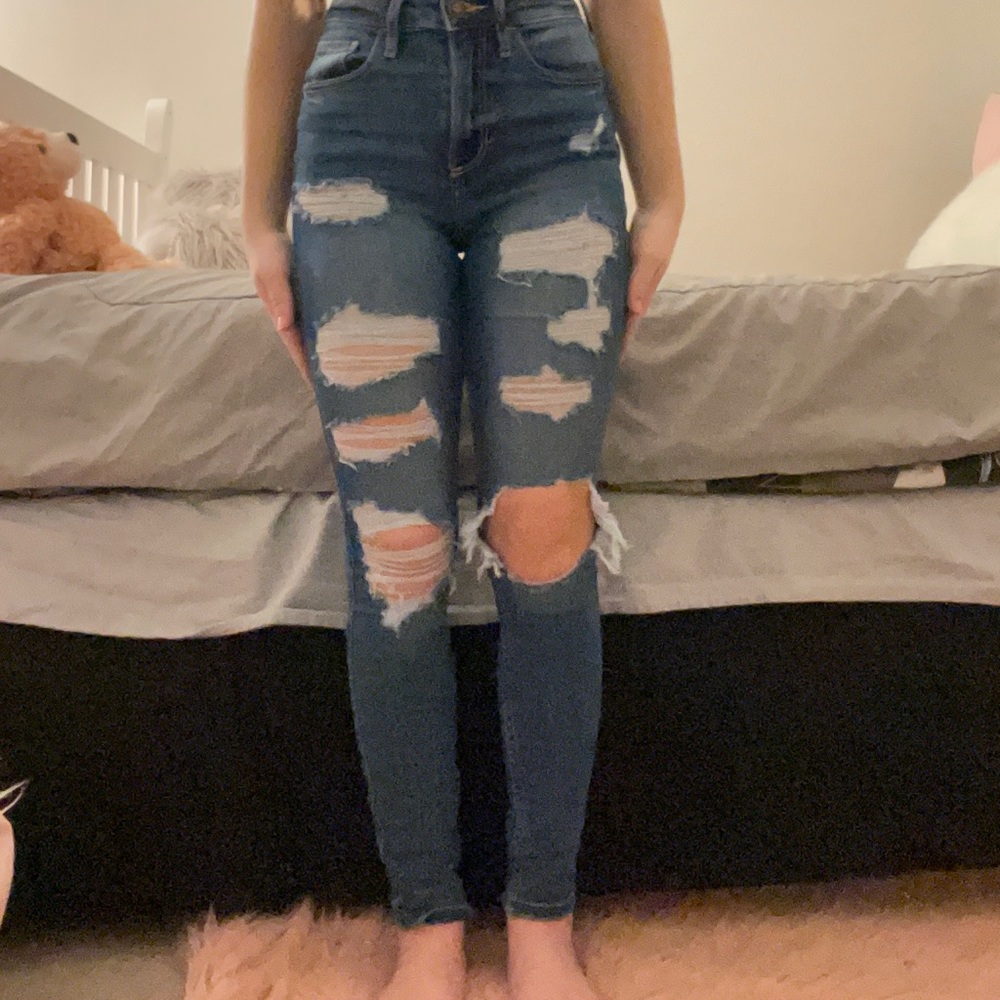 Hollister Skinny Ripped High Rise Jeans